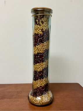 Decorative Glass Bottle with Layered Popcorn